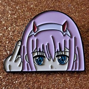 3/$20 Zero Two Middle Finger DARLING In The FRANXX Japan Anime Enamel Pin
